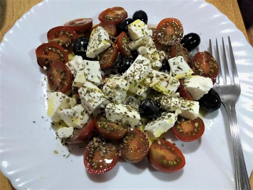 Capricho de tomate ensalada caprese