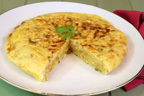 Tortilla de patata con bacalao