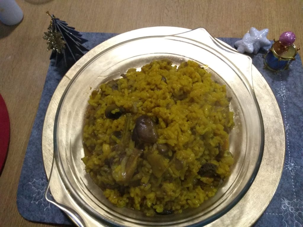 Arroz con cordero Morisco en Navidad , en bol 