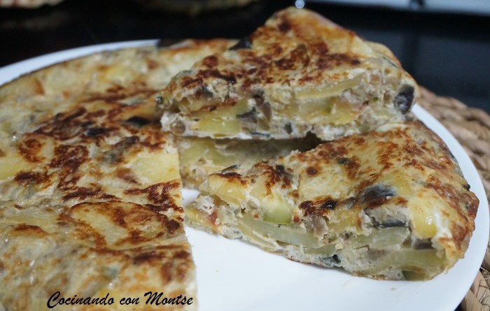 Tortilla de berenjena y calabacín