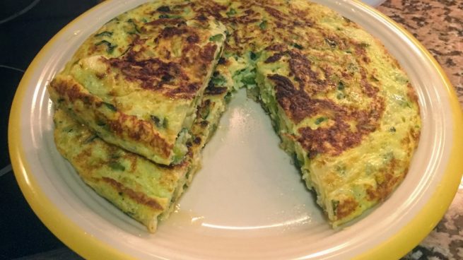 Tortilla de calabacín y puerro